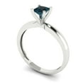 thumbnail image 2 of Solitaire Engagement Ring for Women - 0.5ct Natural London Blue Topaz in 14K White Gold Promise Ring, 2 of 5
