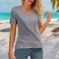 thumbnail image 2 of Womens Tops Summer Ice Round Neck Short Sleeved T Shirt for Sports Slim Fit Quick Drying Ice-Creased Wrinkled Silk Suitable for Sports/Fitness/Daily Wear Package Size 10X5X5Cm Xl Shirts for Women, 2 of 7