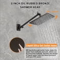 thumbnail image 5 of BESy 8-Inch Square Rain Shower Head Fixtures and Tub Faucet, Bath Faucet Tub Set with High Pressure Pressure Balance Valve Shower Set, Oil Rubbed BronzeBathtub Faucet Shower System, 5 of 9
