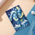 thumbnail image 5 of Spiral Notebook,Double-Wire Spiral College Lined Journal Notebook for Study and Notes,100 Pages,5.71x 8.26 in - Surfing Wave under a Starry Sky in Van Gogh - style, 5 of 7