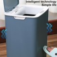 thumbnail image 2 of Bote de basura inteligente Sensor automático inteligente Cubo de basura Sala de estar Contenedor de desechos de cocina con tapa, batería, azul Jumpingount LF0137-02B, 2 of 7