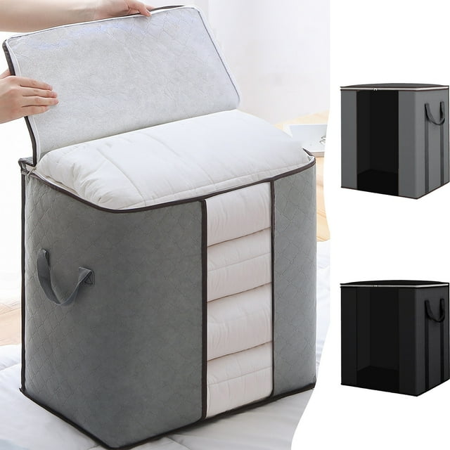 Fiudx Bolsa para La Colada, Extragrande, Tela No Tejida Resistente, Cremalleras Reforzadas, Organizador Multiusos, para Dormitorio, Sala de Estar, 60 X 50 X 40 Cm