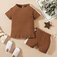 thumbnail image 2 of Mercatoo Summer Clothes for Toddler Boys Baby Boy Clothes Outfits Cotton O Neck Short Sleeve Casual 2PC Set Boy Baptism Outfit, 2 of 9