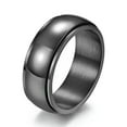 thumbnail image 2 of 8mm Blue/Black Stainless Steel High Polished Spinner Band Male's Ring Size 6-13, 2 of 7