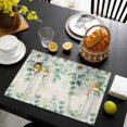 thumbnail image 3 of Green Eucalyptus Leaves Placemats Set of 6, Spring Daily Flowers Plants Beige Placemats for Dining Table, Place Mats for Kitchen Tabletop, Waterproof Wipeable Dining Table Mats Set, 3 of 9