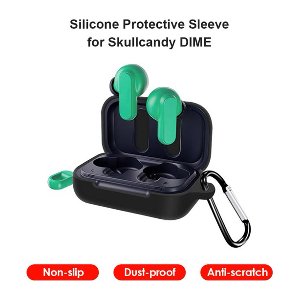 Funda de silicona para funda protectora Skullcandy Dime con mosquetón (negro) Sywqhk Para estrenar