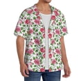 thumbnail image 2 of Goofa Flower Printed Men's Casual Short-sleeved Shirt,Lightweight Breathable Button-down,Summer Casual men's top,Versatile Fashion shirt-Large, 2 of 7