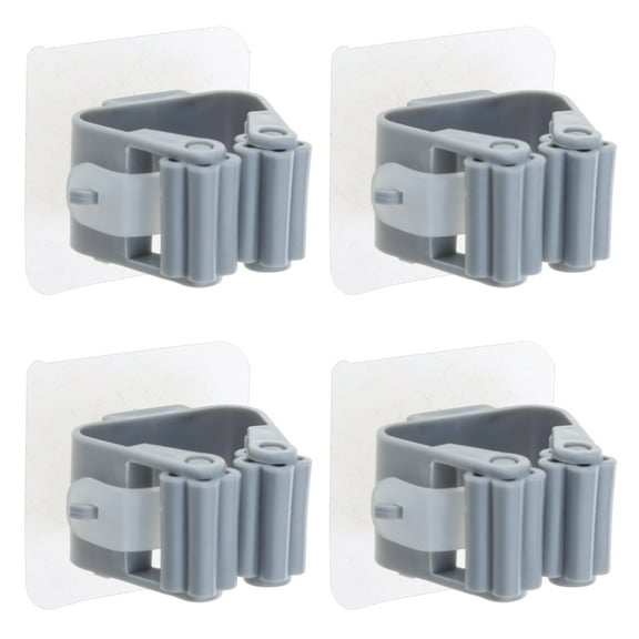 Tmboryuu 4Pcs Wall Mount Broom Grippers Mop and Broom Holder Self Adhesive No Drilling Broom and Dustpan Hanger for Home Garden