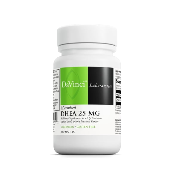 DaVinci Labs Micronized DHEA 25 mg - Support Immune & Thyroid Health* - 90 Vegetarian Capsules