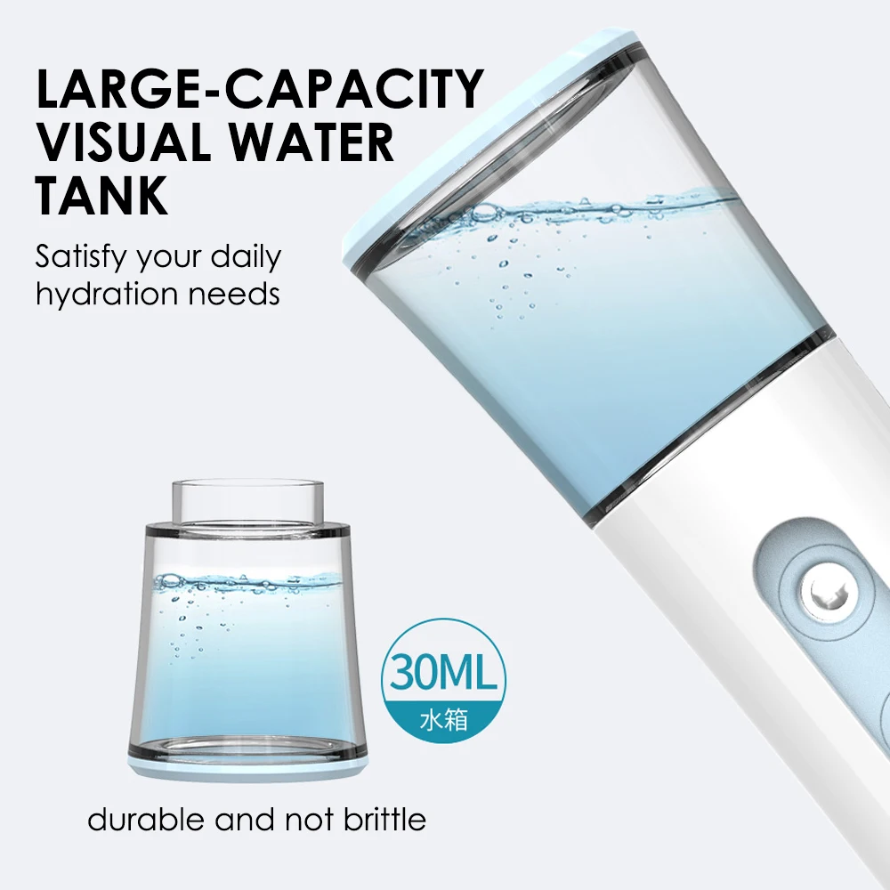 Ultrasonic Nano Mist Sprayer with Dual Spray Heads and LED Display - Portable Facial Steamer and Hydrating Humidifier for Skin Moisturization and Care