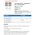 thumbnail image 2 of Front Brake Pad Set - Compatible with 2011 - 2019 Ford Fiesta 2012 2013 2014 2015 2016 2017 2018, 2 of 2