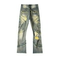 thumbnail image 4 of Mens Jeans Slim Fit Tapered Denim Pants with Mid Rise Stretch Casual Relaxed Fit Outdoor Denim Pants, 4 of 9