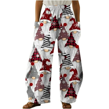 

Mrat Full Length Pants Women Casual Trousers Ladies Print Vintage Casual Loose Pants Casual Wide Leg Trousers Pants Black Scrub Pants For Female