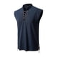 thumbnail image 2 of 2025 Camisa hippie de playa sin mangas para hombre - Mezcla de lino, cuello alto, ligera - Boho veraniego, S-XXL, 2 of 5