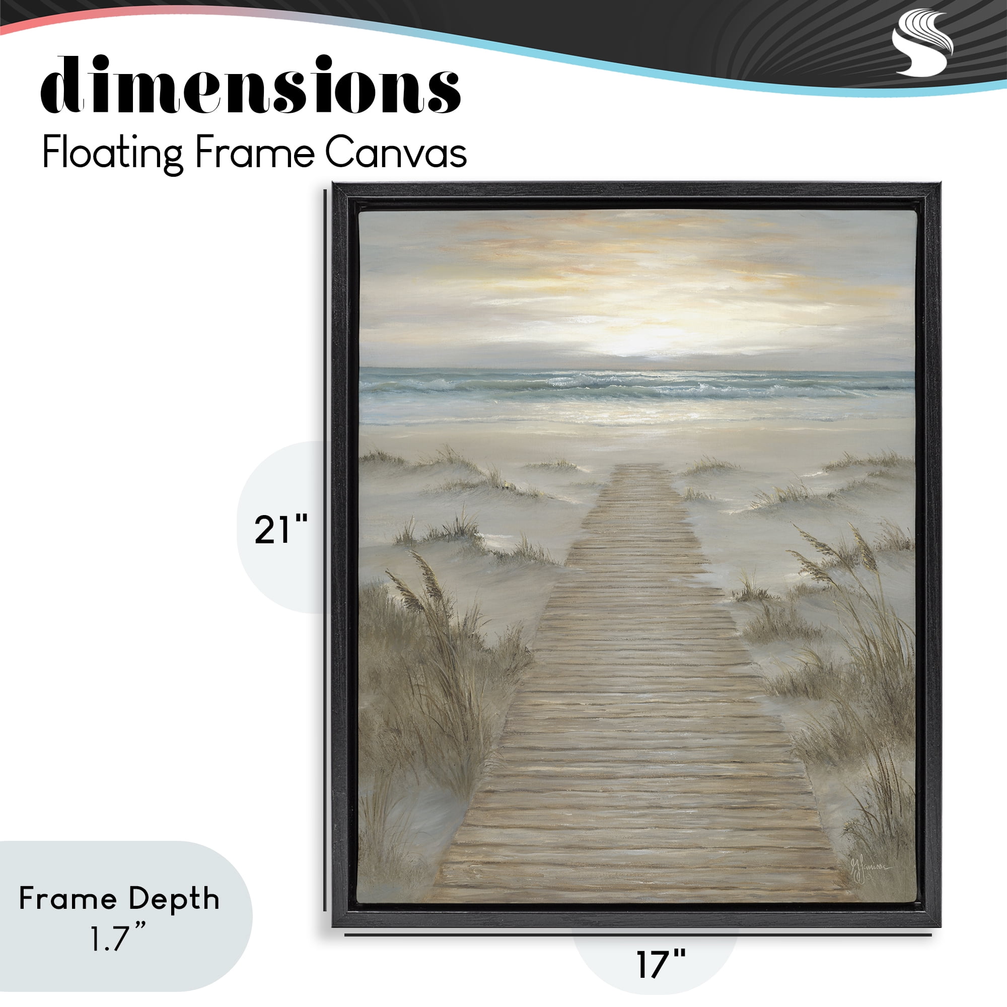 Stupell Industries The Path Towards Sunrise Black Framed Floater Canvas Wall Art, design by Georgia Janisse