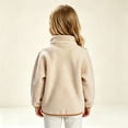 thumbnail image 5 of Fleece Jacket for Girls Colorblock Zip Up Coat Soft Stand Collar Winter Outerwear, 5 of 6