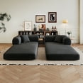 thumbnail image 3 of Miniyam 79" Compression Sofa, Convertible Floor Sofa Bed-with Pillow Back Support Armrest for Living Room, Bedroom, Black, 3 of 24