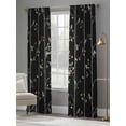 thumbnail image 4 of Sparrow Sheer Curtains 84 Inch Length 2 Panels Set Window Treatments, Spring Birds on The Branches Vintage Country Black Rod Pocket Semi Curtains for Living Room/Bedroom/Kitchen Décor, 104"W x 84"L, 4 of 7