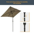 thumbnail image 2 of Sonerlic 10 x 6.5ft Outdoor Patio Rectangular Table Umbrella with Hand Crank and Push Button Tilt for Deck, Poolside and Garden,Taupe, 2 of 9