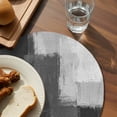 thumbnail image 3 of Black Abstract Round 13 Inch Placemats Set of 8, Grey Geometric Oil Painting Vintage Ombre HeatResistant Non Slip Place Mats for Dining Table, Wipeable Braided Kitchen Table Mats for Housewarming, 3 of 9