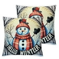 thumbnail image 2 of Ulloord Gray Christmas Pillow Covers Snowman Throw Pillow Case Merry Christmas Cushion Cover Case for Home Farmhouse Couch Sofa Car, 2 of 6