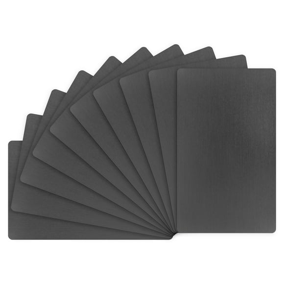 Uxcell Paquete de 10 Tarjetas de Visita de Metal en Blanco, 88x53x0.5mm Aluminio Negro Mate