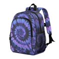 thumbnail image 2 of Purple and Black Tie Dye Pattern Backpack for School, Cute School Bag with Adjustable Shoulder Straps and Padded Back, 15"x11.42"x5.5", 2 of 5