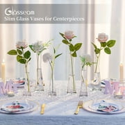 Glasseam Glass Bud Vases in Bulk 9.64Tall Clear Skinny Vases Set of 6 Small Single Flower Vase for Centerpiece