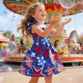 thumbnail image 4 of CAUYDY Toddler Girl Dresses 1T-6T Kid Girls 4th of July Straps Dress Baby American Flag Stars Striped Sundress Children Independence Day Outfits (Sizes 5-6 Years,Blue), 4 of 5