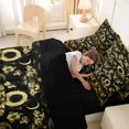 thumbnail image 5 of Homewish Black Gold Moth 7 Pieces Full Size Bedding Sets,Halloween Skull Full Size Bed in a Bag,Moon Flower Bed Set,Black Reversible, 5 of 8