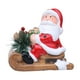 thumbnail image 2 of Herunwer Light up Ceramic Santa Claus Snowman Sleigh Figurines Lighted Porcelain Christmas Characters Statue on Sleds with Pine Cones, Berries, Pine Needles for Holiday Table Decor, 2 of 6