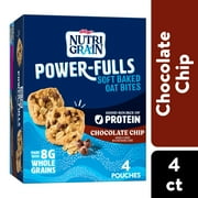 Kellogg's Nutri-Grain Power-Fulls Chocolate Chip Chewy Soft Baked Oat Bites, Ready-to-Eat, 5.6 oz, 4 Count