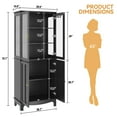 thumbnail image 7 of HLR 72" Modern Black Cupboard with Adjustable Shelves, Elegant Storage Cabinet, 7 of 7