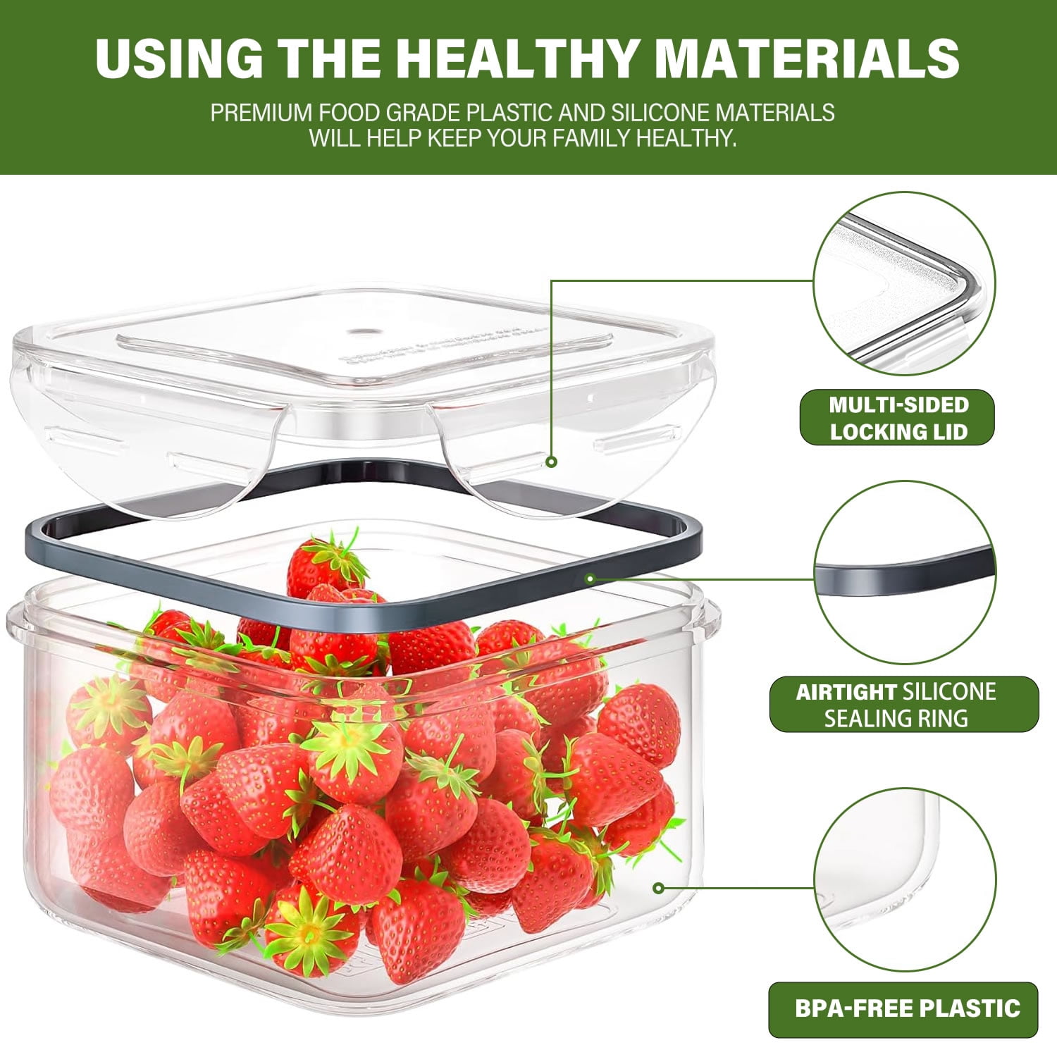 Stelive 56 Pack Food Storage Container Set, Leak Proof Lunch Boxes, Microwave, Dishwasher & Freezer Safe, BPA-Free Clear Plastic Storage Containers for Home & Kitchen Organization with Labels & Pen