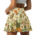 thumbnail image 4 of Yuyamidu Colorful Flowers Tennis Skirts for Women High Waisted Athletic Skort Built-in Shorts with Pockets Breathable Women's Golf Skorts Casual Travel Vacation Skirt Size 2XL, 4 of 7