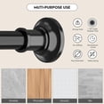 thumbnail image 3 of Barra de cortina negra de tensión 30 a 130 pulgadas varilla de ducha ajustable resistente para ventanas de baño, 3 of 7