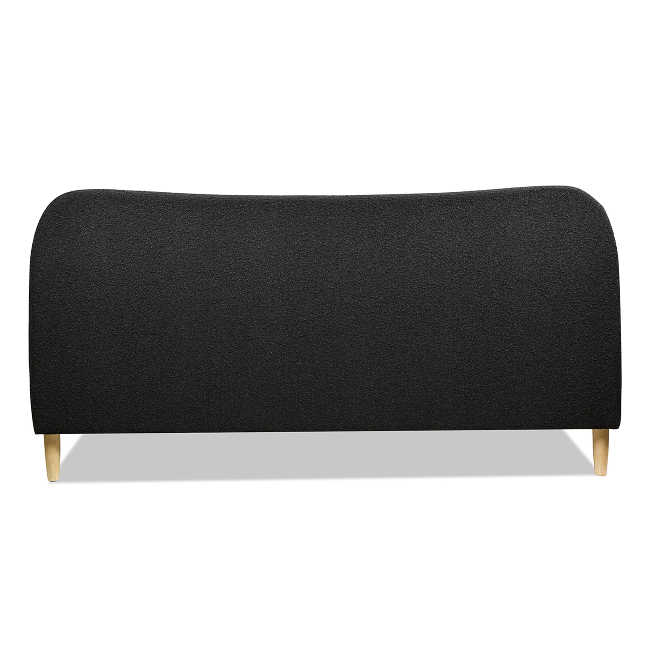 King Size Upholstered Platform Bed Frame with Curved Boucle Headboard, No Box Spring Required, Sturdy Wood Slat Support, Modern Bedroom Centerpiece