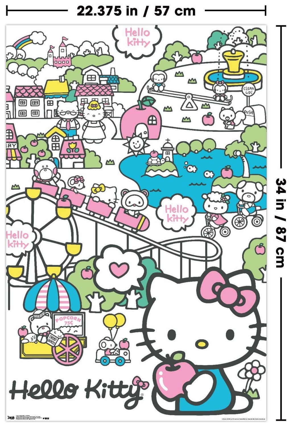 Hello Kitty: 19 Amusement Park - Carnival Wall Poster, 22.375" x 34"