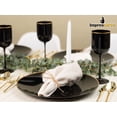 thumbnail image 4 of Impresserve 12 oz Black Plastic Wine Goblets with Gold Rim, Disposable Party Glasses (Set of 5), 4 of 7