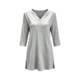 thumbnail image 5 of Neewe Womens Tunic Tops 3/4 Sleeve Loose Fit Tunics Dressy Casual Split Hem Top for Leggings S-2XL, 5 of 5