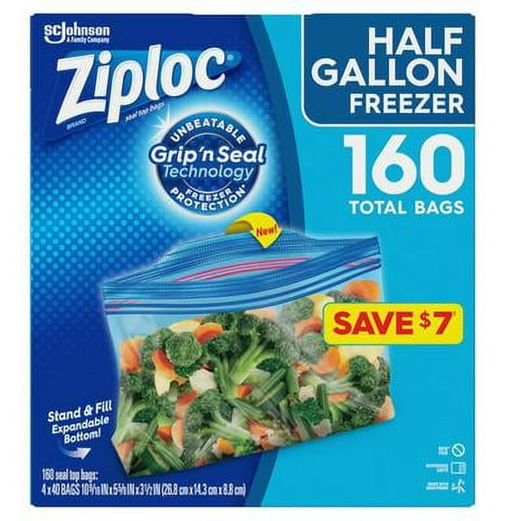 Ziploc Half Gallon Freezer Bags (160 Count)