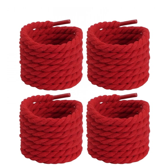 TELOLY 2 Pairs Thickened Rope Round Shoelaces 120Cm Length Solid Color Shoe Strings for Sneakers and Boot Laces Replacement