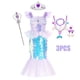 thumbnail image 3 of Vestido de disfraz de La Sirenita de Disney para niños, disfraz de Ariel para fiesta de carnaval, ropa para niños, vestido de cumpleaños de verano, 3 of 4