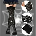 thumbnail image 3 of Gustave 2 Pairs Women Thigh High Socks Over the Knee Leg Warmer Fashion Boot Socks Halloween Stocking Spider Web Pattern, 3 of 6