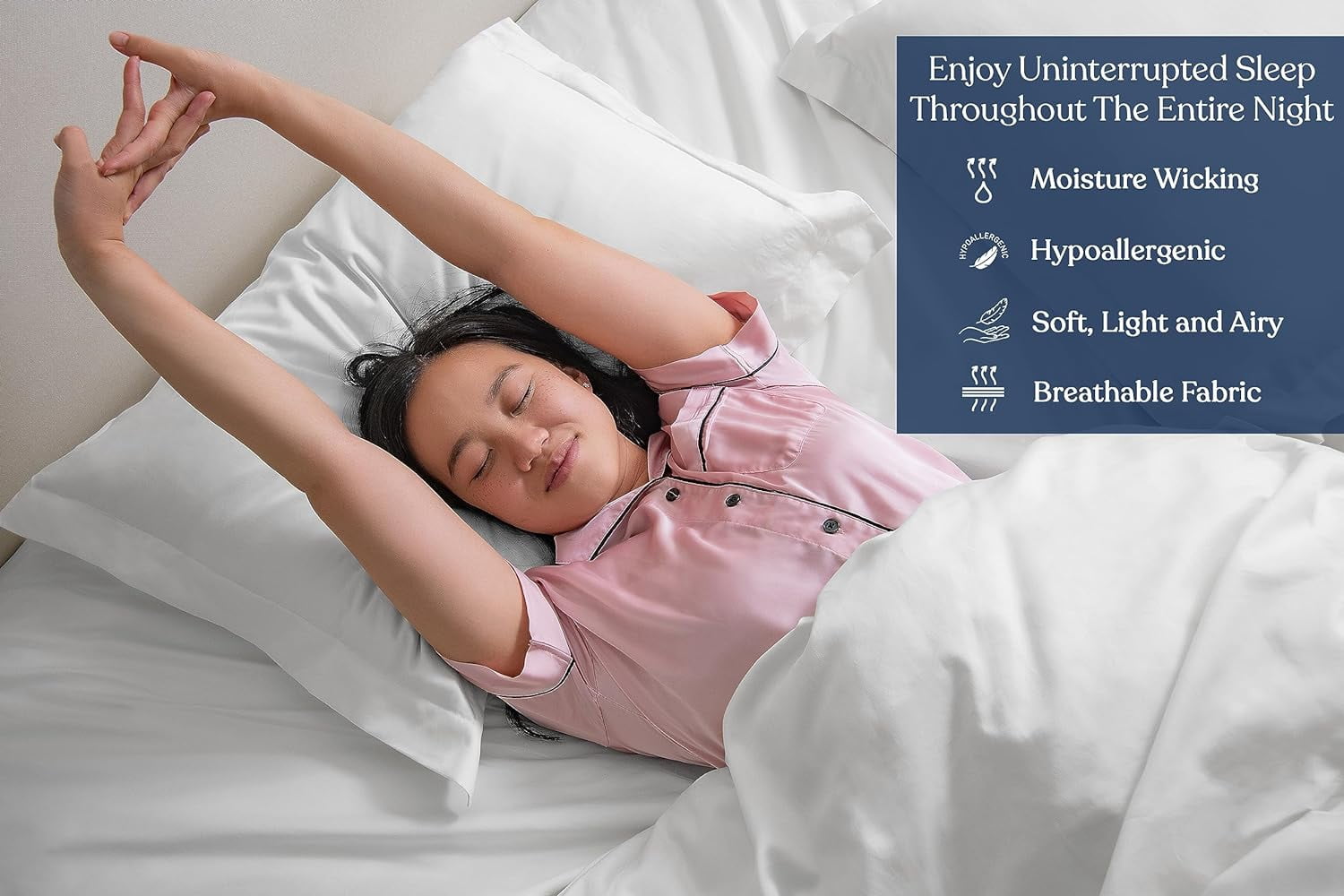 Delara GOTS Certified 100% Organic Cotton Full Fitted Sheet 54"x75", 400TC Long Staple, Ultra Soft, Breathable, 17" Deep Pocket, White