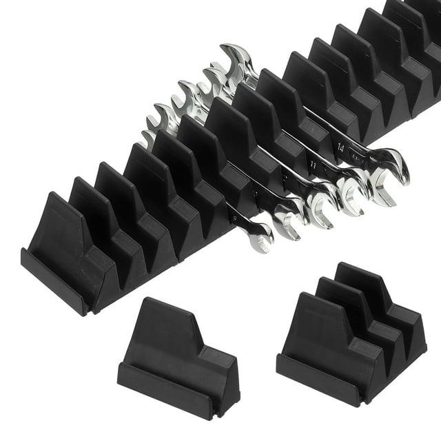 23pcs Magnetic Wrench Organizer for Tool Box, Magnetic Modular Wrench Organizer Holder Toolbox Universally for 23 Tools Drawer Chest Ratcheting Offset Wrenches, Black