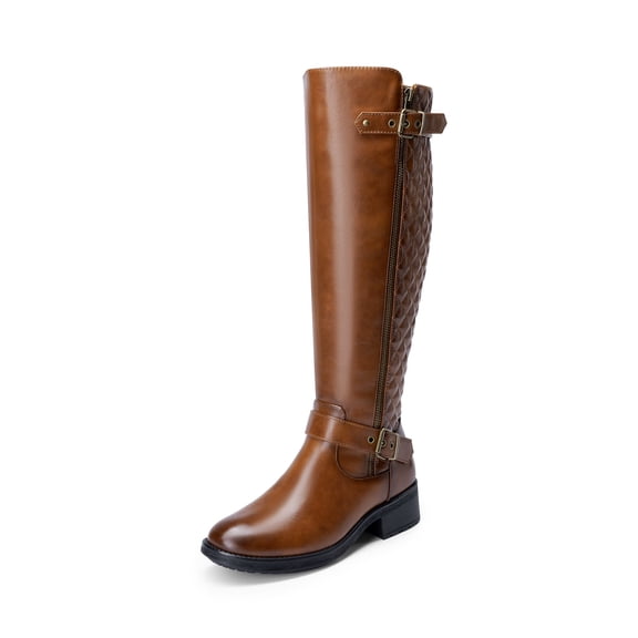 Dream Pairs Women's Wide Calf Knee High Riding Boots Low Heel Fall Tall Style