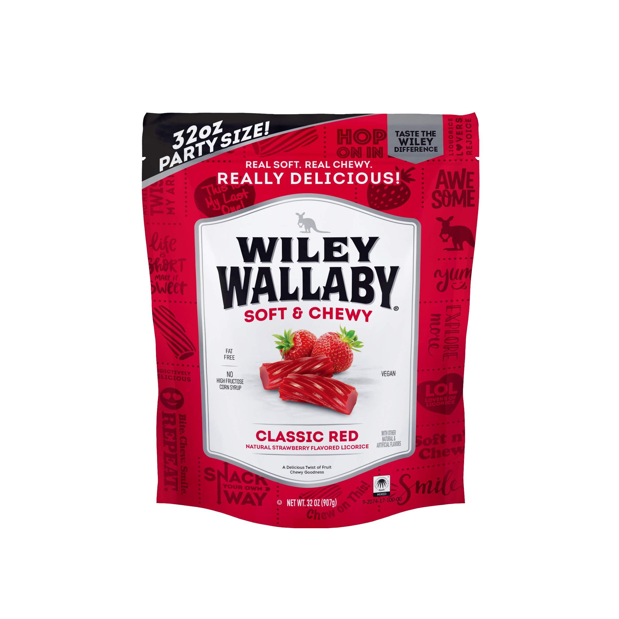 Wiley Wallaby Australian Style Gourmet Licorice, 32 oz. Resealable Bag, 1 Count (Red Licorice