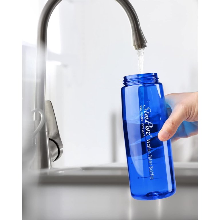 SimPure 22oz (650ml) Water Bottle with 4-Stage Integrated Filter