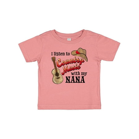 

Inktastic I Listen to Country Music with my Nana with Guitar and Hat Gift Baby Boy or Baby Girl T-Shirt